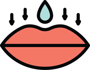 Poster - lips skin icon outline vector. face treatment. exam medicine color flat