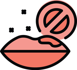 Canvas Print - Lips skin problem icon outline vector. Health proriasis. Medical care color flat