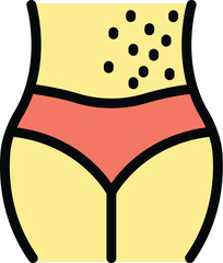 Poster - body skin problem icon outline vector. clinic health. dry disease color flat
