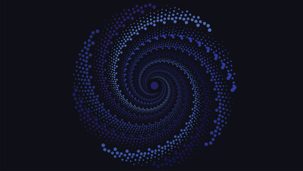 Abstract spiral vortex round background in dark blue color combination. This creative design can be used as a background.