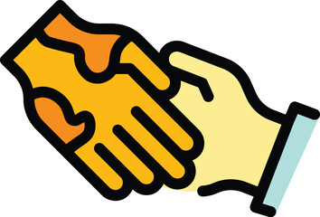 Poster - skin handshake icon outline vector. health doctor. dry allergic color flat