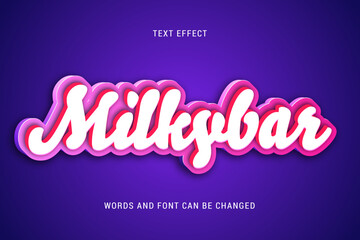 Wall Mural - Milky bar text effect editable eps cc