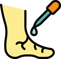 Poster - drop skin care icon outline vector. foot care. dry disease color flat