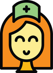 Poster - female dermatologist icon outline vector. clinic health. allergic disease color flat