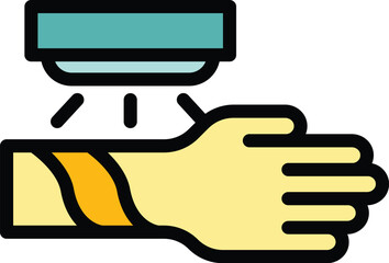 Poster - skin hand treatment icon outline vector. clinic health. care atopic color flat
