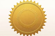 Insignia Quality Isolated Realistic Isolated Insurance Stamp Guarantee Certificate Seal Empty Gold Sticker Gold Label Yellow Paper Credentials Notary Secure Certificate Secu Seal Ploma Blank Secret