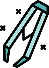 Poster - skin forceps icon outline vector. clinic health. allergic disease color flat