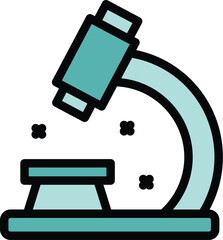 Poster - dermatologist microscope icon outline vector. skin health. face dry color flat