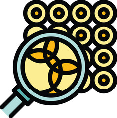 Poster - search skin icon outline vector. clinic health. doctor psoriasis color flat