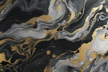 Wall Mural - luxury texture black grey beautiful ink abstract marbling marbled texture acrylic gold art marble paint marble paper gold ink pattern tile white wall background vintage black paper wallpaper design