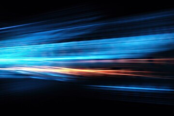 Poster - curve blurred motion decoration black dark abstract concept trails ex blur colourful effect beautiful Abstract blur background blue colours evening beam dynamic art effect dark light bright design