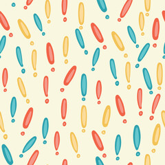 Exclamation mark vector pattern for decorating wallpaper, wrapping paper, fabric, backdrops, and more.