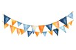 graphic shape festive white colors painting orange colour garland flags water Yellow indigo Cute triangular blue colorful drawn dark art light for decorative party Hand clip