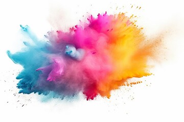 Wall Mural - paint particles white colourful launched colours dust texture explosion background watercolor color 