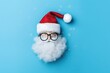 © sandra - year Flat invitation invitation top christmas hat new Greeting flyer christmas Santa background Creative view glasses christmas merry backgrou blue blue beard turquoise card composition lay flier