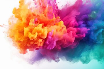 fantasy isolated explosion blue colourful flow pastel rainbow water orange abstract explosion ink ar