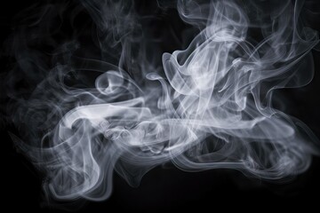 Wall Mural - mystery art smoke stream wave curve light generated defocused black form background shape smoke flow