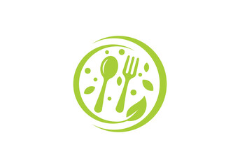 fork and spoon logo design. icon symbol for health restaurant food