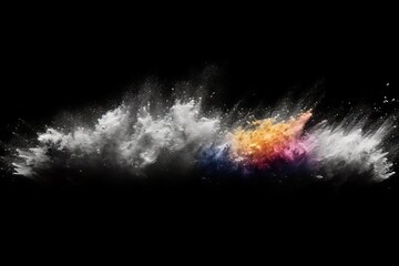 Wall Mural - wide black explosion wallpaper abstract panorama dust power powder black banner background backgroun