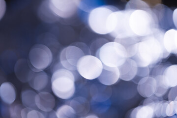 Poster - Blue bokeh lights with copy space on dark background