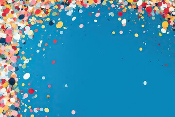 Wall Mural - festive decoration background festival celebration red carnival illustration confetti party bright birthday blue blue new colourful background isolated white anni paper confetti frame colours happy