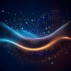 Wall Mural - abstract technology background with glowing particles. vector illustration for your design.