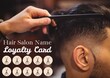 Composite of hair salon loyalty card text over asian man in hairdresser's salon