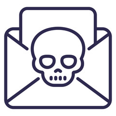 Sticker - email with virus, malware or phishing line icon