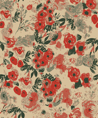 Poster - seamless floral background