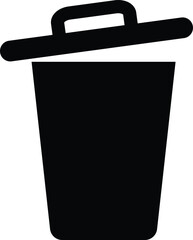 Poster - Trash bin icon vector in trendy style isolated on white background . Black plastic container