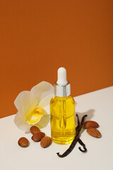 Wall Mural - Skin care and body care concept - almonds, almond oil