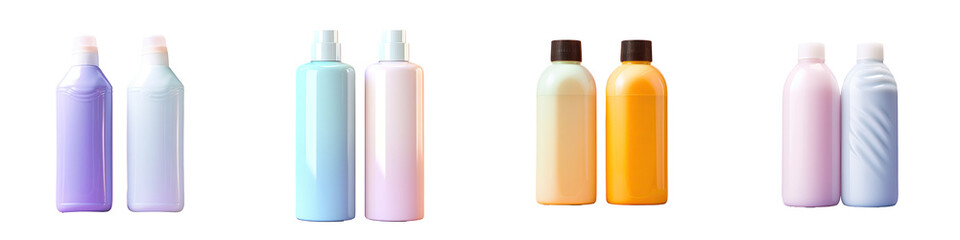 Sticker - Two shampoo bottles alone on a transparent background