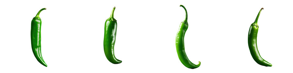 Wall Mural - Spicy green pepper on transparent background