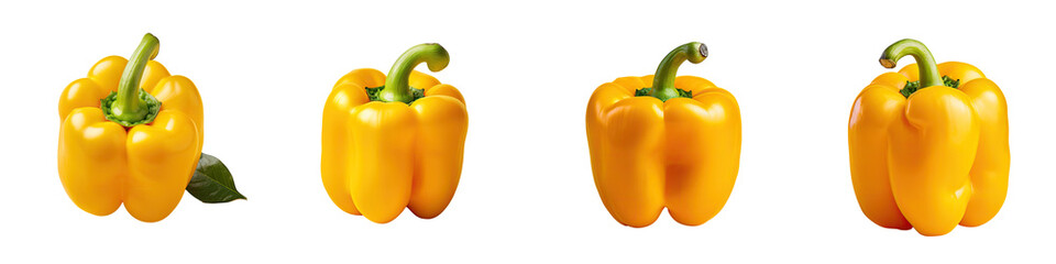 Poster - Single yellow bell pepper on a transparent background vegetables