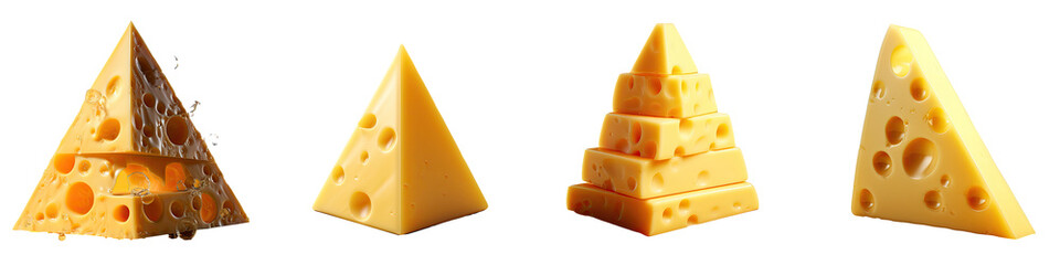 Poster - Cheese triangle on a transparent background