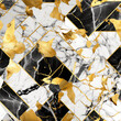 marmurowe luksusowe tło białe czarne złote - tapeta marble luxury background white black gold - wallpaper - AI Generated