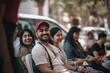 Group of people gathered at a blood donation drive, smiling and engaging in conversations while waiting to donate blood. World blood donor day. AI Generative.