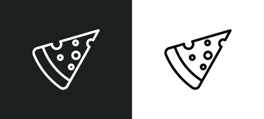 Wall Mural - triangular pizza slice icon isolated in white and black colors. triangular pizza slice outline vector icon from food collection for web, mobile apps and ui.