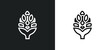 artichoke icon isolated in white and black colors. artichoke outline vector icon from fruits collection for web, mobile apps and ui.