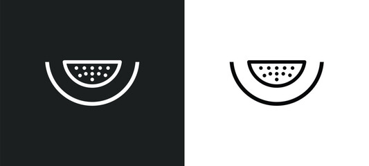 Wall Mural - melon icon isolated in white and black colors. melon outline vector icon from fruits collection for web, mobile apps and ui.