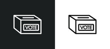 Referendum Icon Isolated In White And Black Colors. Referendum Outline Vector Icon From General Collection For Web, Mobile Apps And Ui.