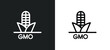 gmo icon isolated in white and black colors. gmo outline vector icon from general collection for web, mobile apps and ui.