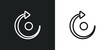 redo icon isolated in white and black colors. redo outline vector icon from geometry collection for web, mobile apps and ui.