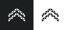 Polygonal Ascendant Icon Isolated In White And Black Colors. Polygonal Ascendant Outline Vector Icon From Geometry Collection For Web, Mobile Apps And Ui.
