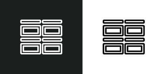 Wall Mural - array icon isolated in white and black colors. array outline vector icon from geometry collection for web, mobile apps and ui.