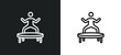 trampoline icon isolated in white and black colors. trampoline outline vector icon from gym and fitness collection for web, mobile apps and ui.