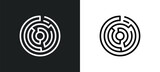 Fototapeta  - labyrinth icon isolated in white and black colors. labyrinth outline vector icon from greece collection for web, mobile apps and ui.
