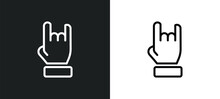 Two Fingers Up Icon Isolated In White And Black Colors. Two Fingers Up Outline Vector Icon From Gestures Collection For Web, Mobile Apps And Ui.
