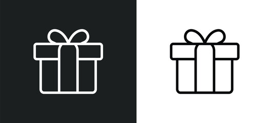 Canvas Print - give a gift icon isolated in white and black colors. give a gift outline vector icon from gestures collection for web, mobile apps and ui.