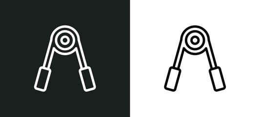 Sticker - grip icon isolated in white and black colors. grip outline vector icon from gym and fitness collection for web, mobile apps and ui.